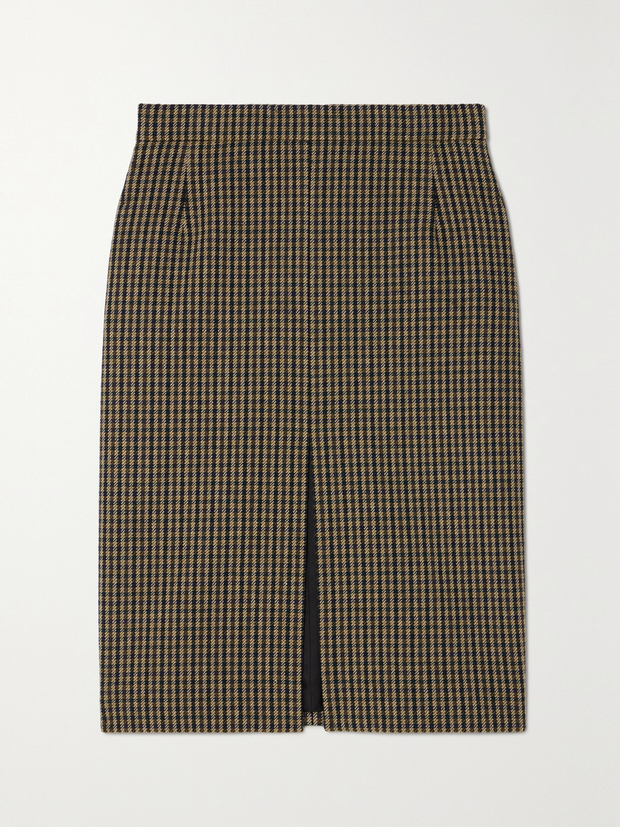 SAINT LAURENT - Houndstooth Wool-twill Skirt - Neutrals