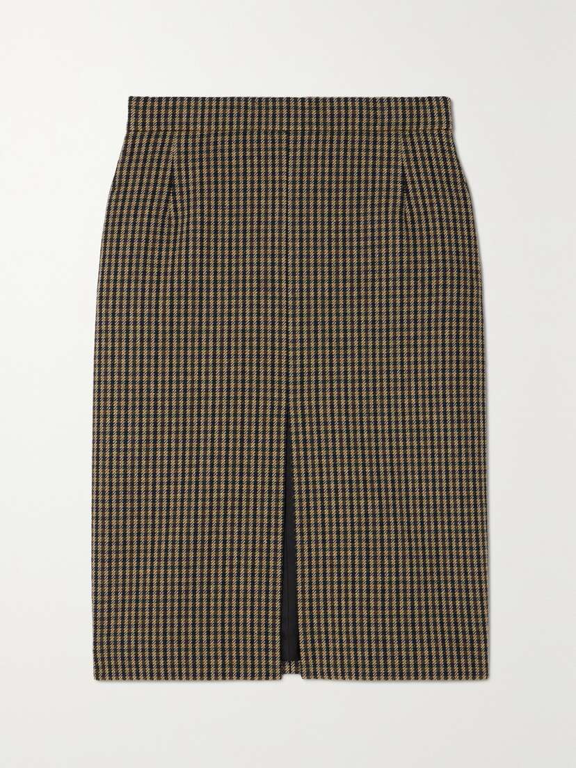 Saint Laurent Houndstooth Wool-twill Skirt
