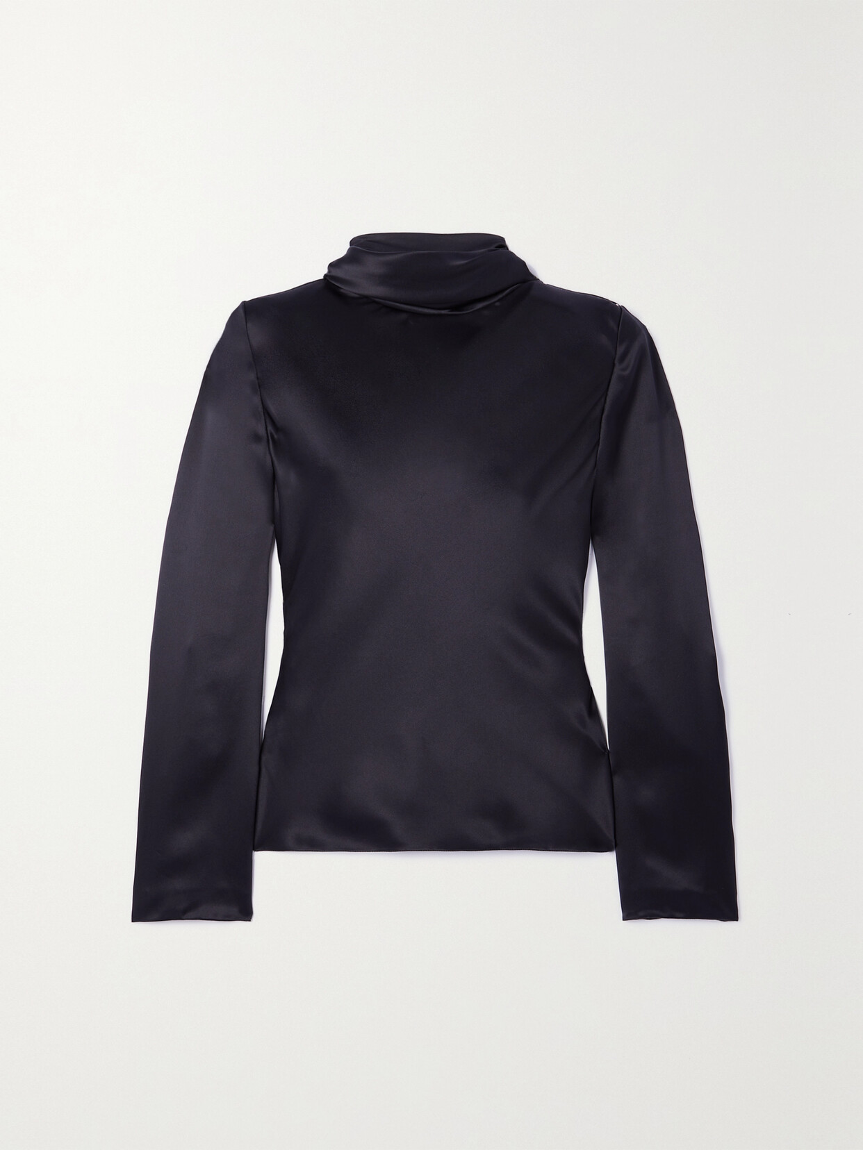 SAINT LAURENT - Open-back Draped Silk-satin Top - Black