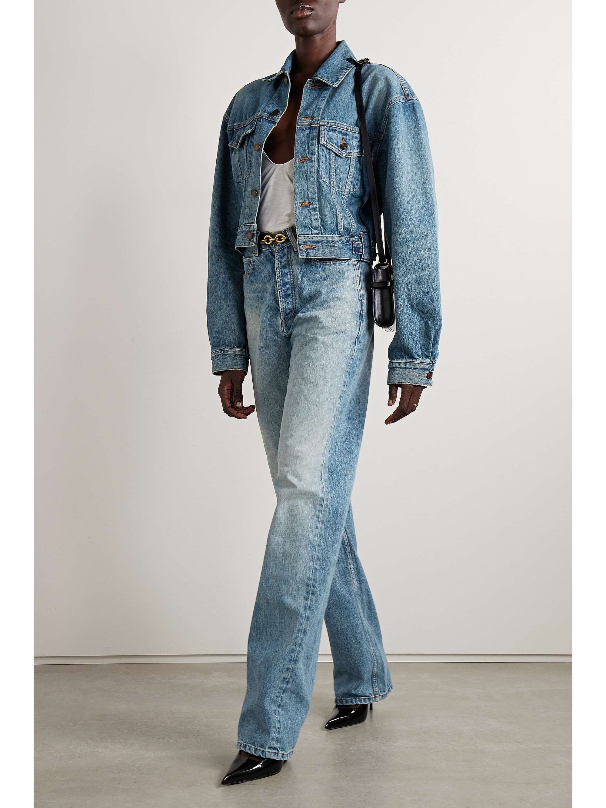 SAINT LAURENT Cropped denim jacket | NET-A-PORTER