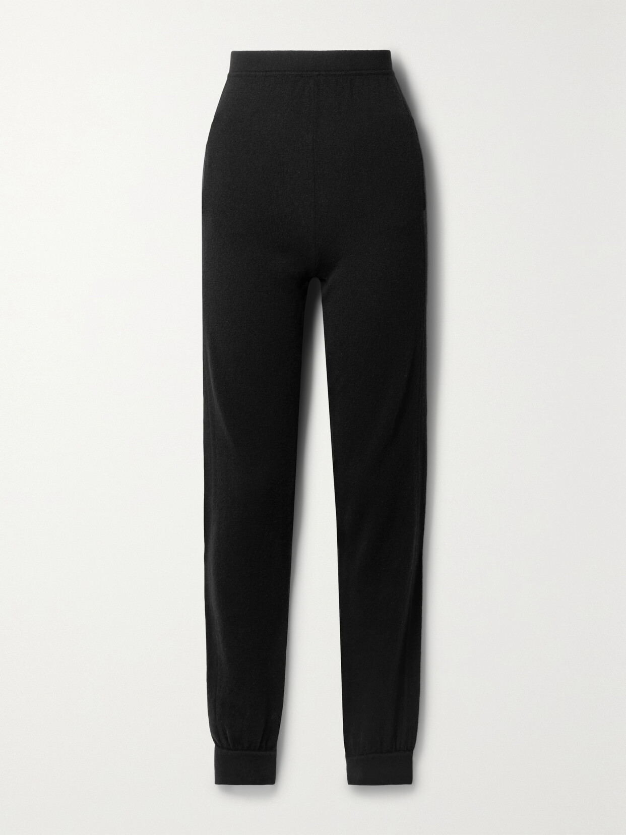 Shop Saint Laurent Cashmere Tapered Leggings In Black