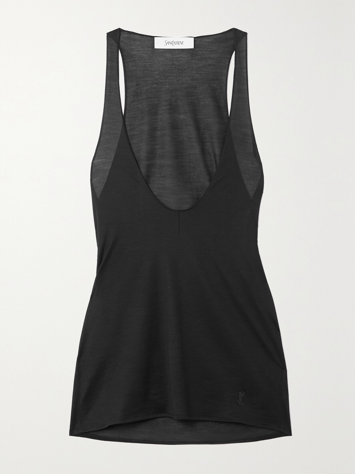 Saint Laurent Silk-jersey Tank In Black