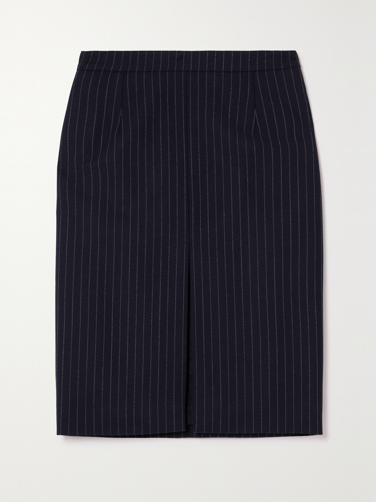 SAINT LAURENT - Pinstriped Wool Skirt - Blue