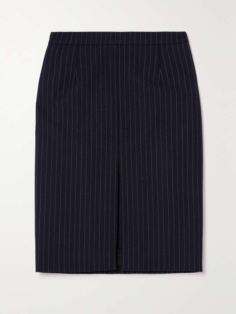 SAINT LAURENT Pinstriped Wool Skirt