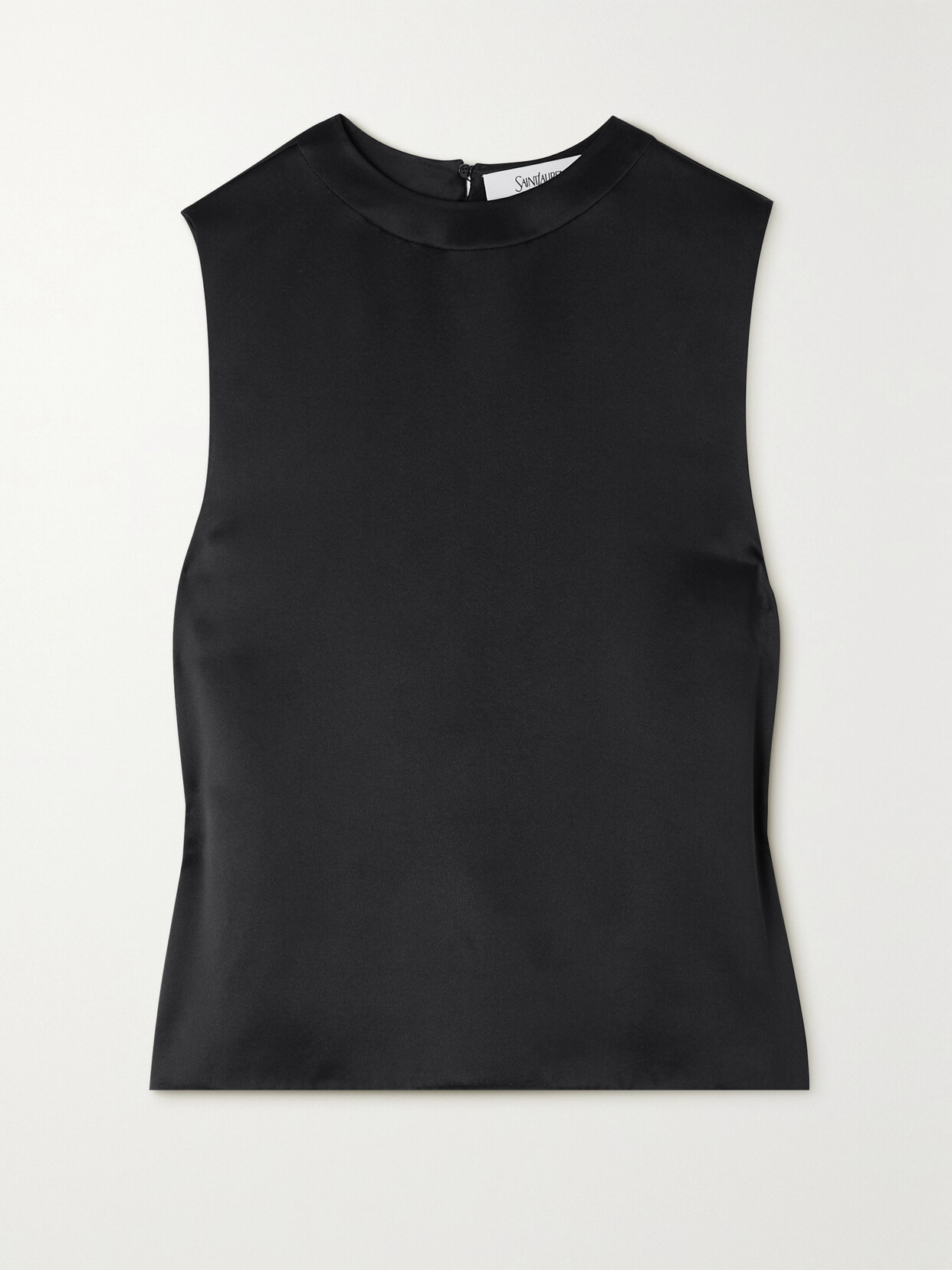 Saint Laurent Silk-satin Top In Black