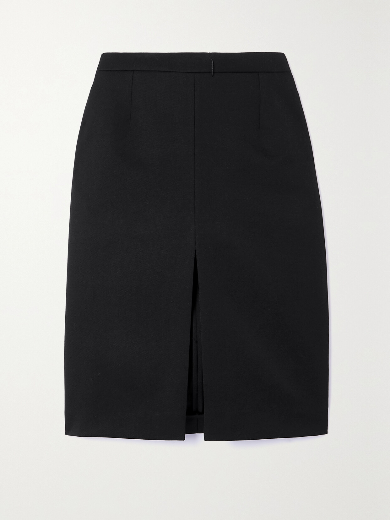 SAINT LAURENT - Satin-trimmed Wool Skirt - Black