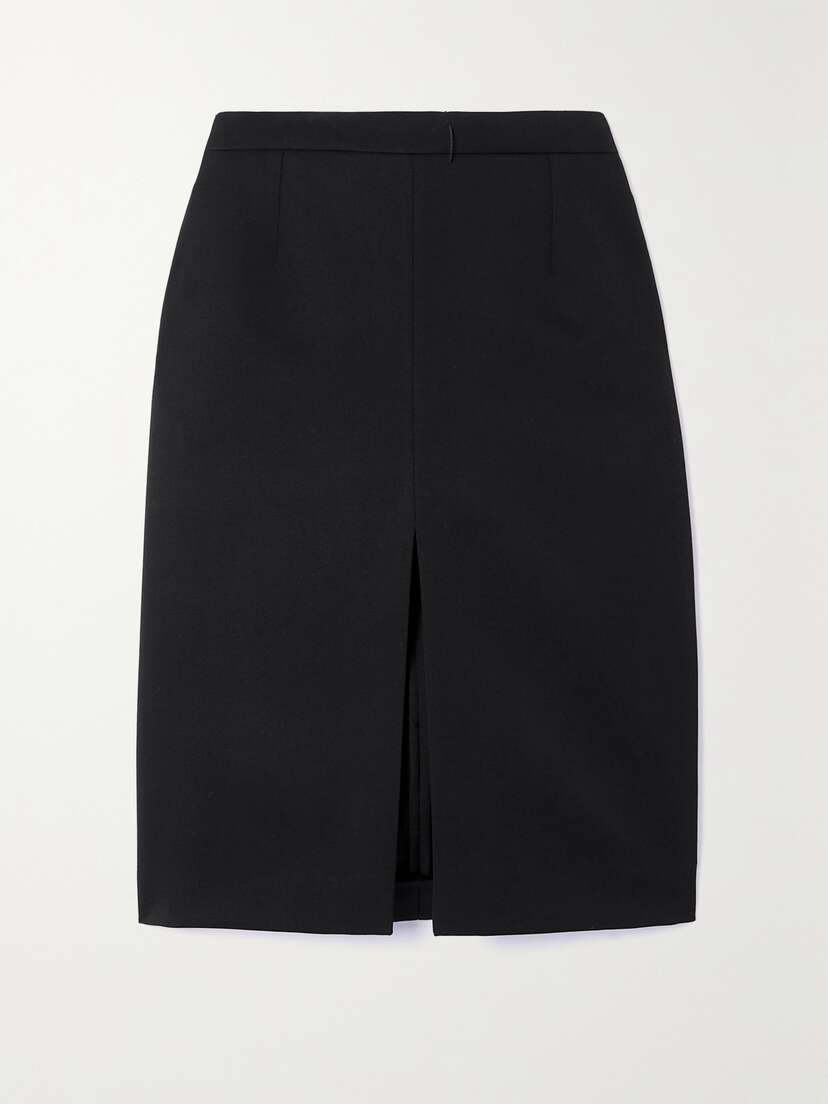 Saint Laurent Satin-trimmed Wool Skirt