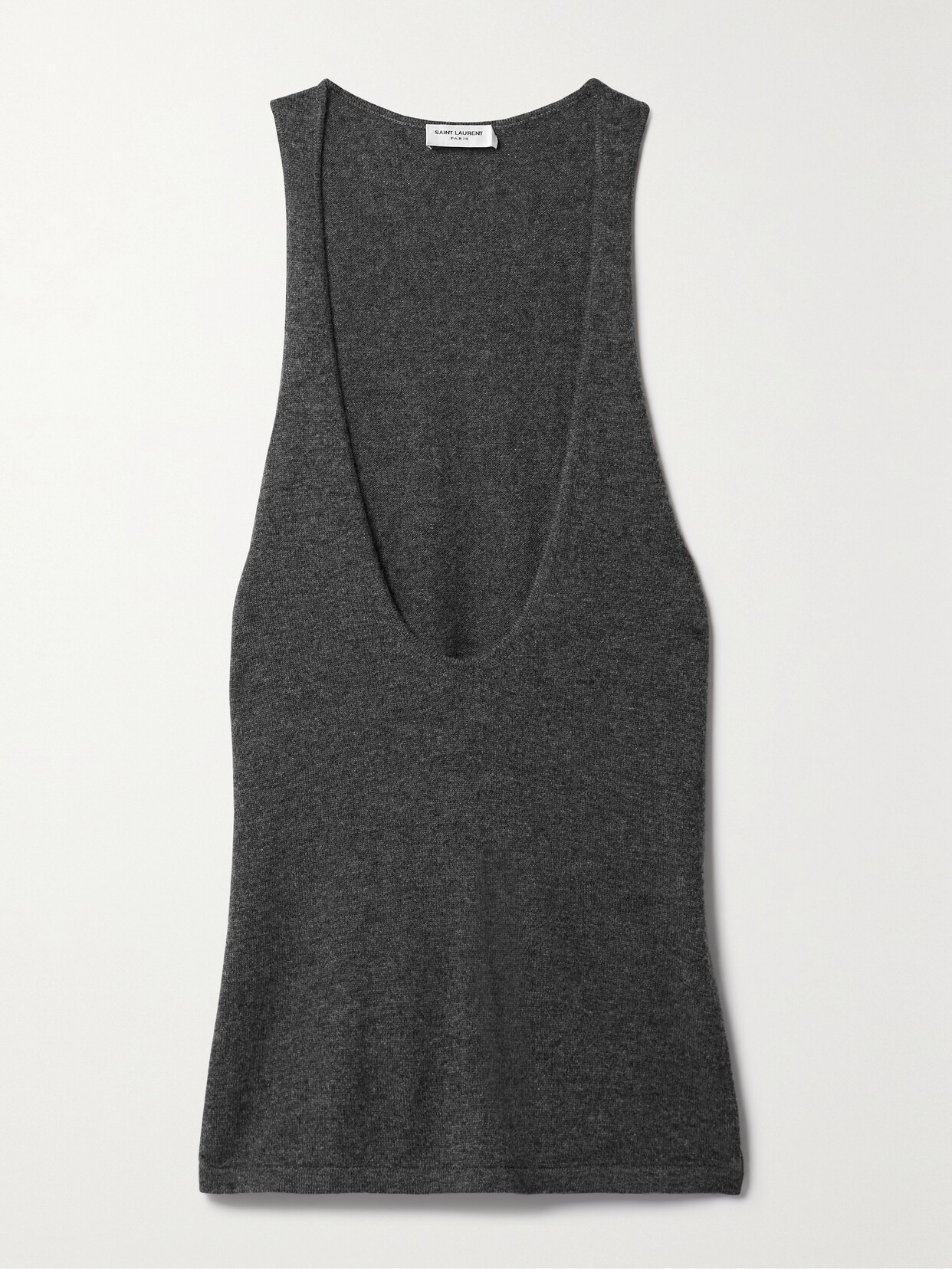 Shop Saint Laurent Cashmere Tank In Gray