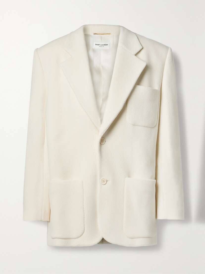 Saint Laurent Oversized Herringbone Wool Blazer