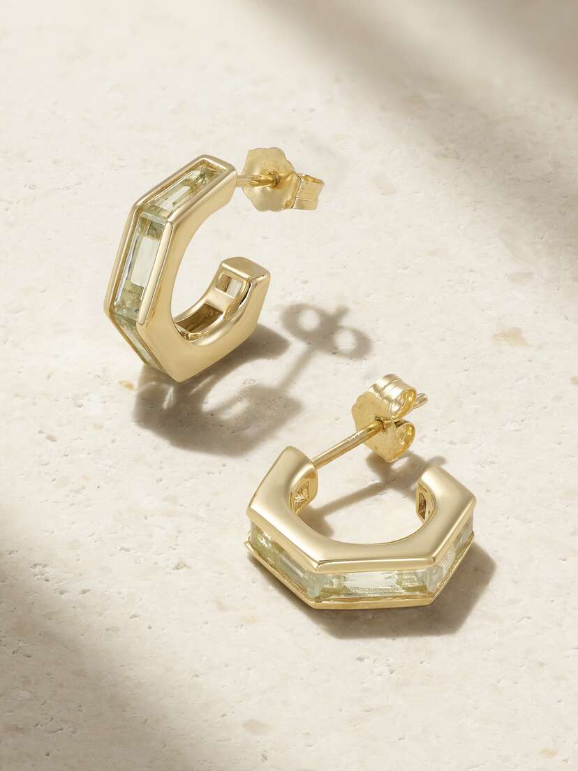 By Pariah + Net Sustain Kiama 14-karat Recycled Gold Amethyst Hoop Earrings