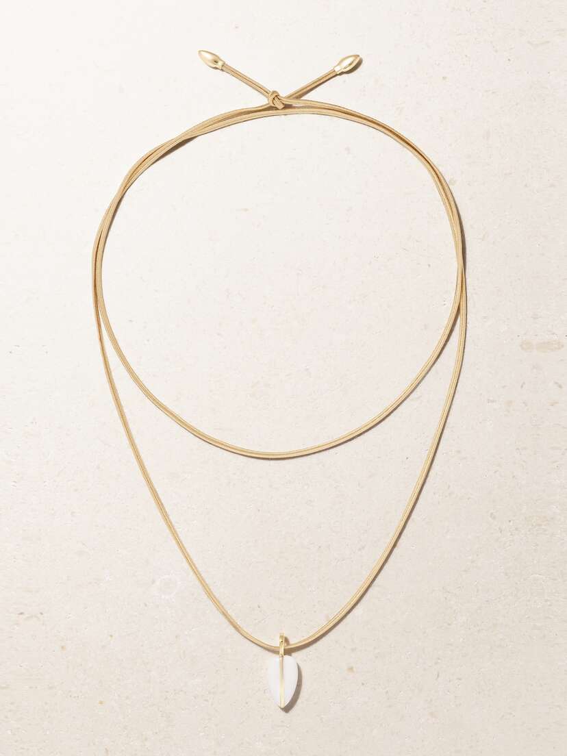 By Pariah + Net Sustain 14-karat Recycled Gold, Silk And Agate Necklace
