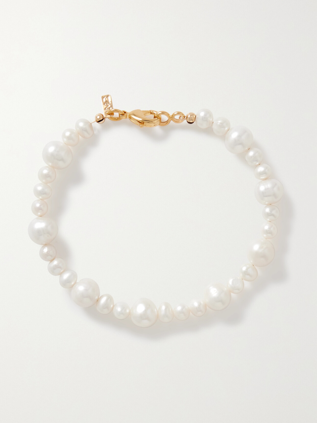 Martha Calvo Lottie Gold-tone Pearl Bracelet In White