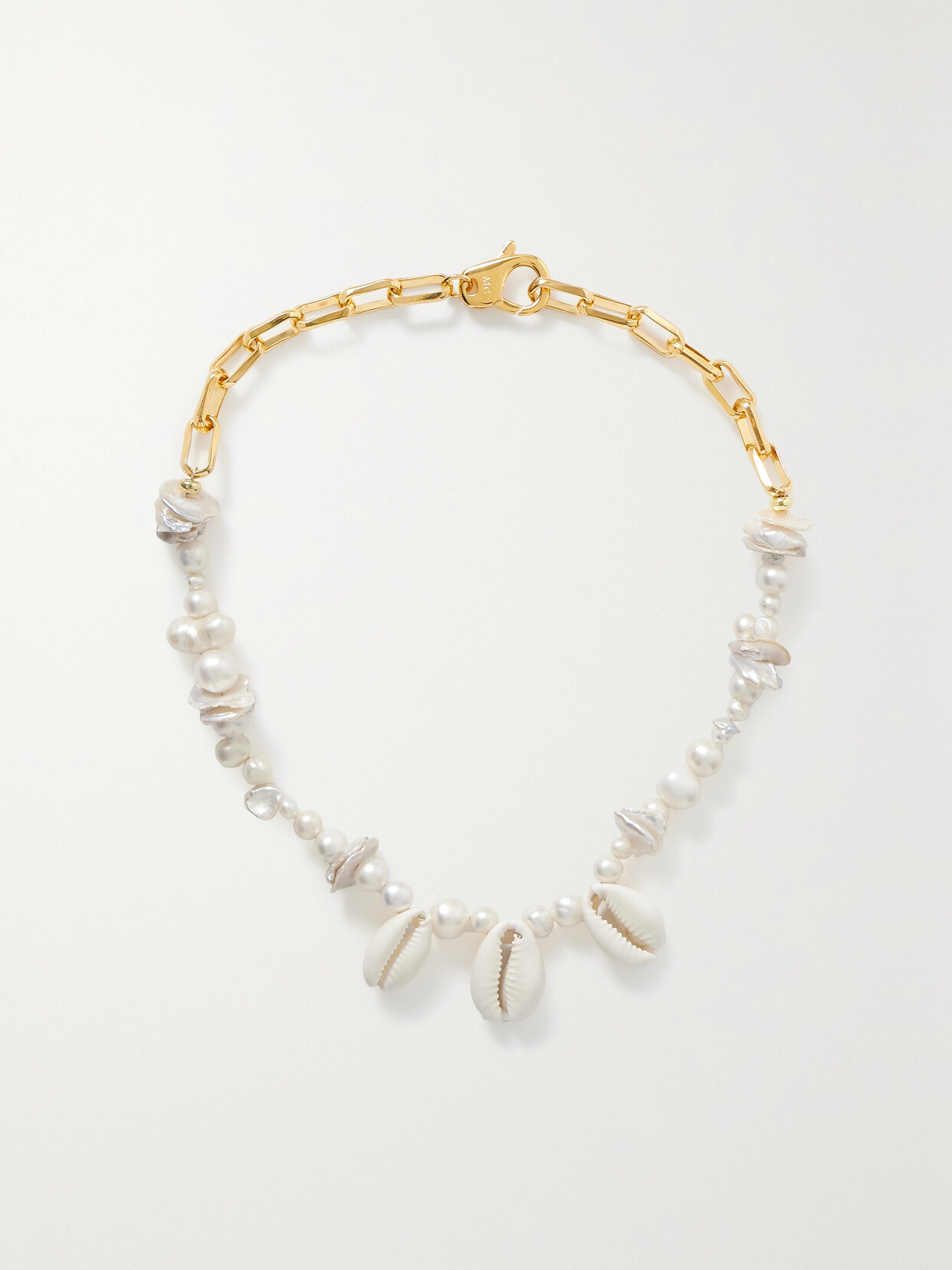 Martha Calvo Isla Gold-plated Pearl Necklace In White