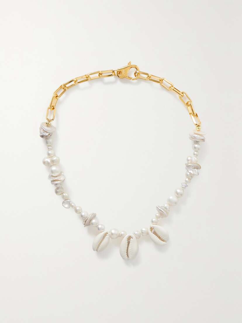 Martha Calvo Isla Gold-plated Pearl Necklace