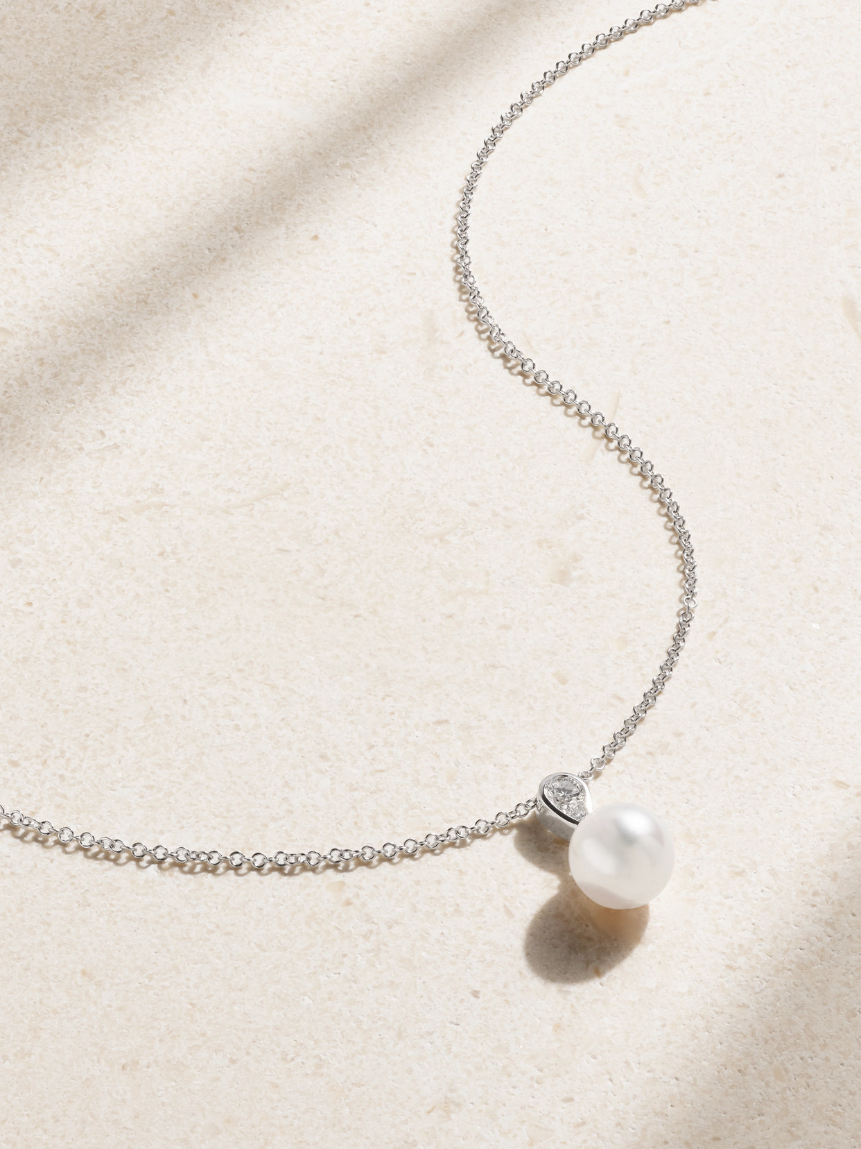 Mikimoto - Morning Dew 18-karat White Gold, Pearl And Diamond Necklace - One size