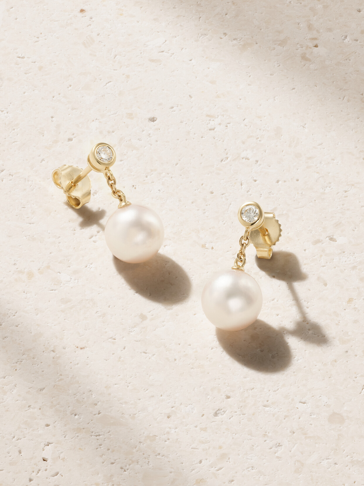 Mikimoto 18-karat Gold, Pearl And Diamond Earrings In White