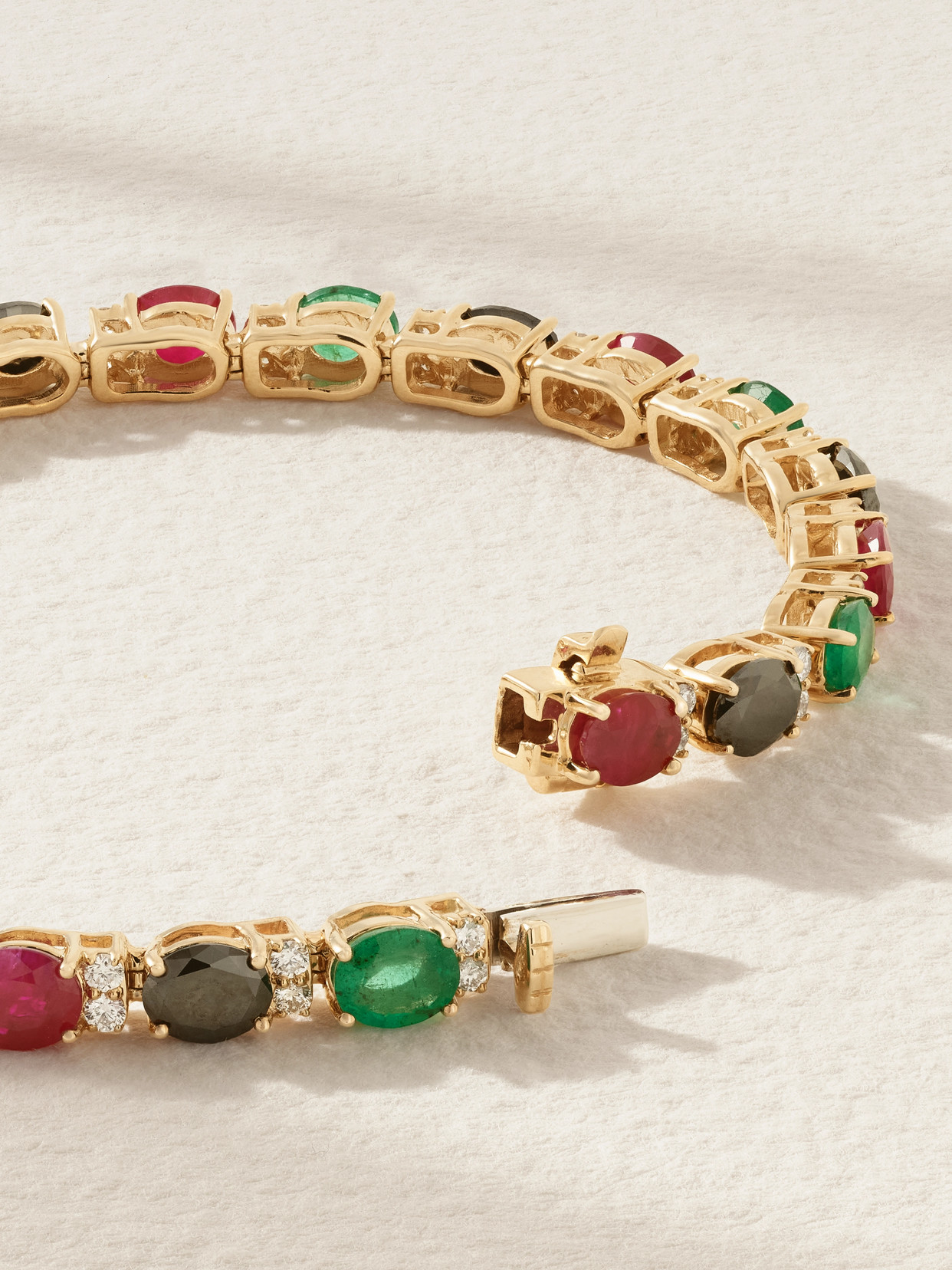 Rainbow K Rivière 14-karat Gold Multi-stone Bracelet In Gold