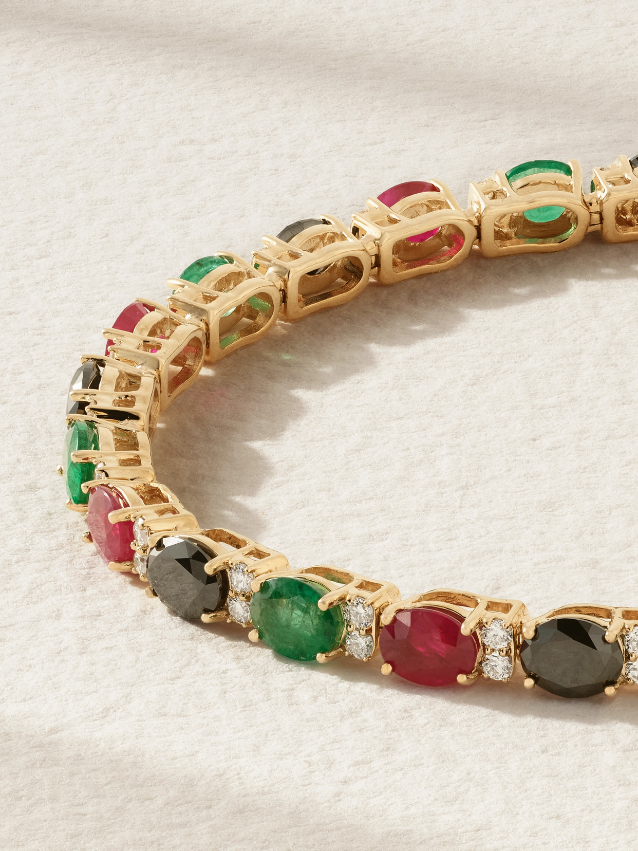 Rainbow K Rivière 14-karat Gold Multi-stone Bracelet In Gold