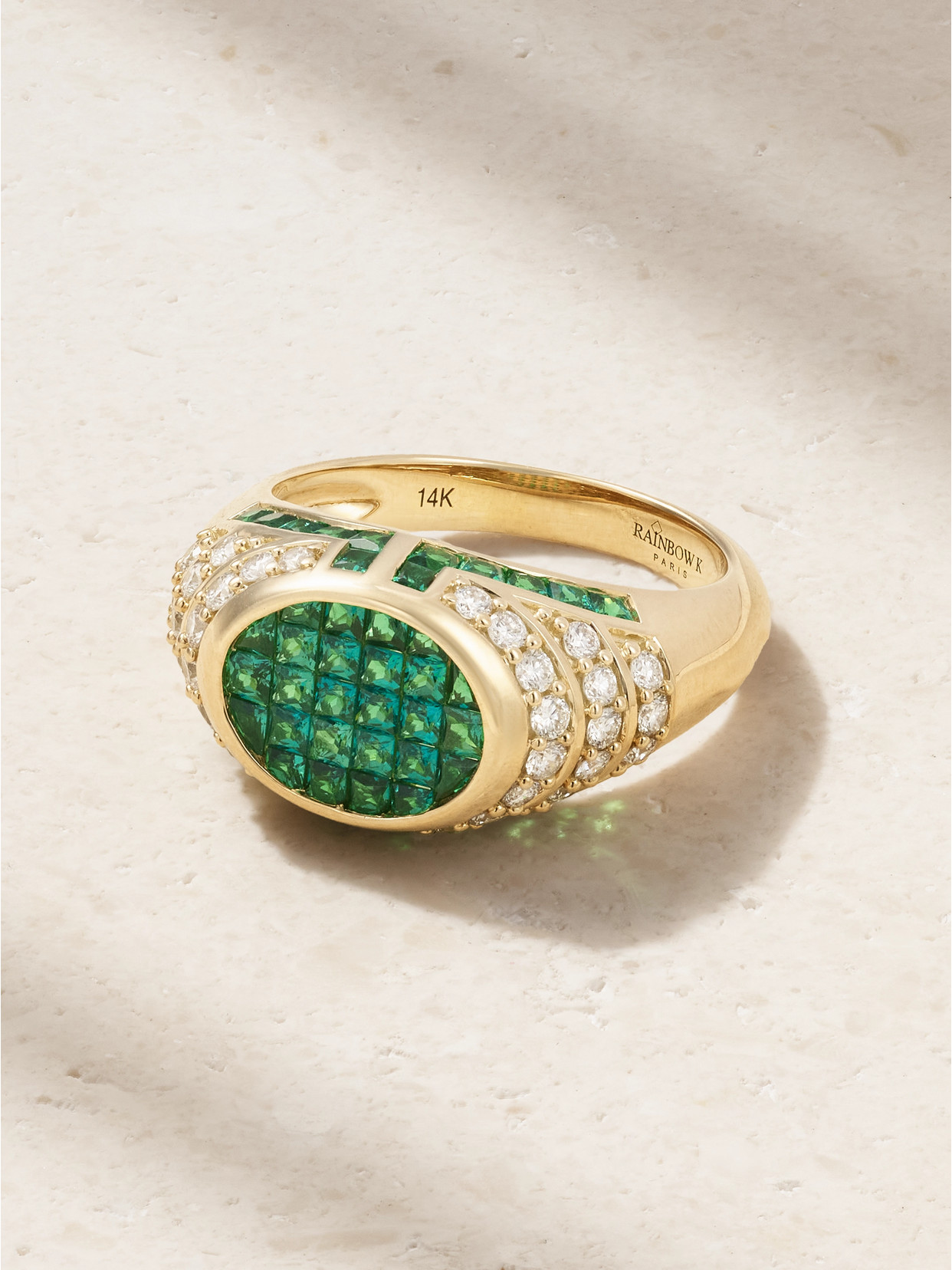 Rainbow K - Lady 14-karat Gold, Emerald And Diamond Ring - 6