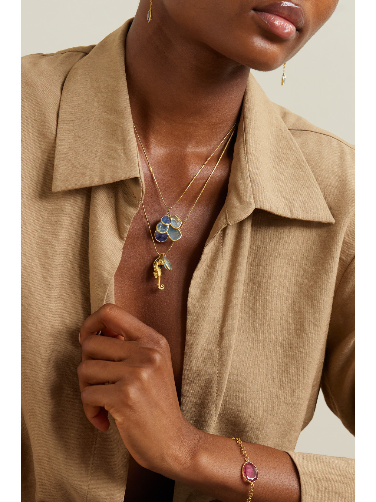 Pippa Small 18-karat Gold Multi-stone Necklace In Gold