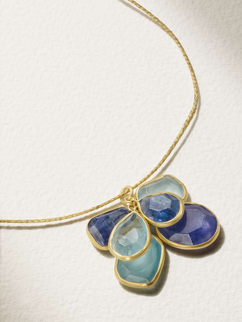 Pippa Small 18-karat Gold And Cord Multi-stone Necklace