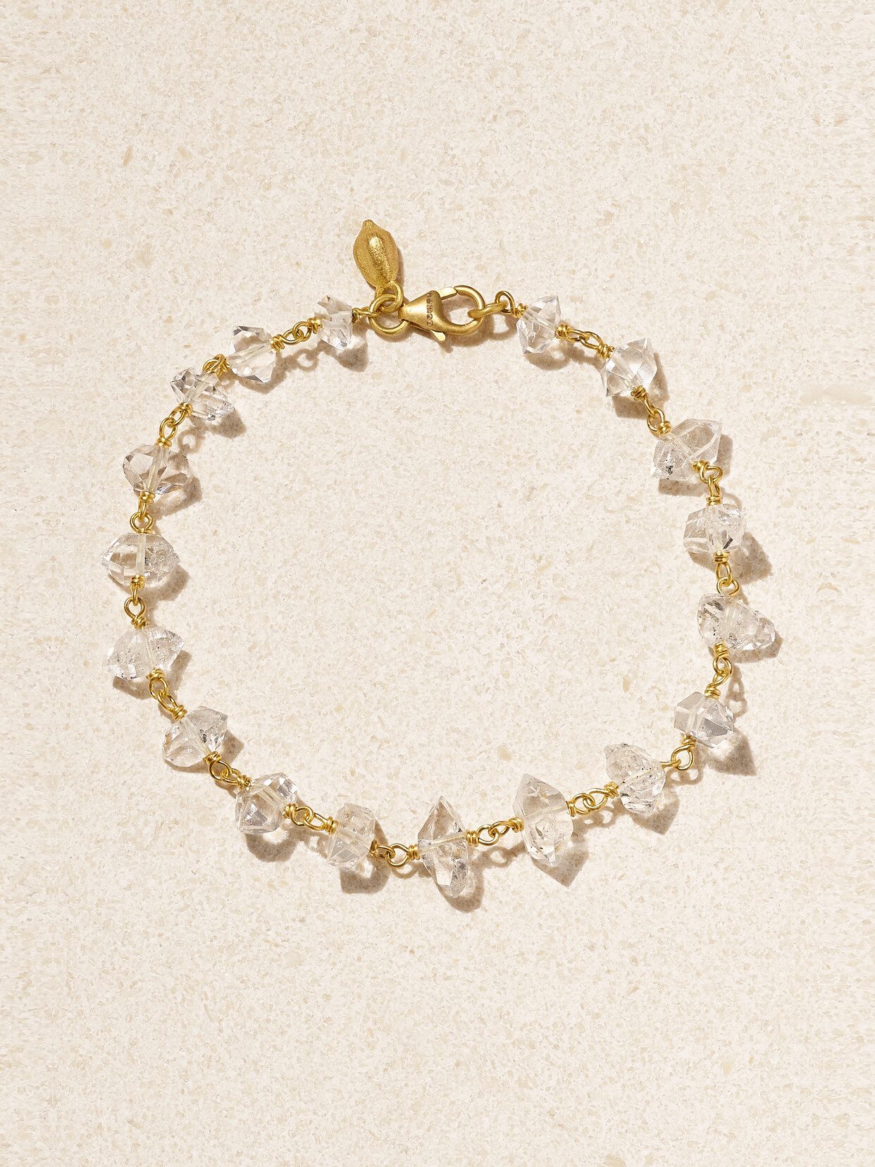 Pippa Small - 18-karat Gold Herkimer Diamond Bracelet - One size