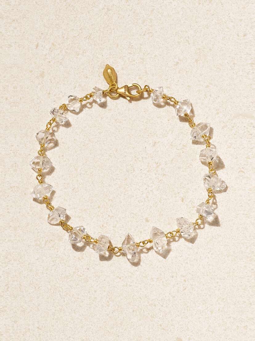 Pippa Small 18-karat Gold Herkimer Diamond Bracelet