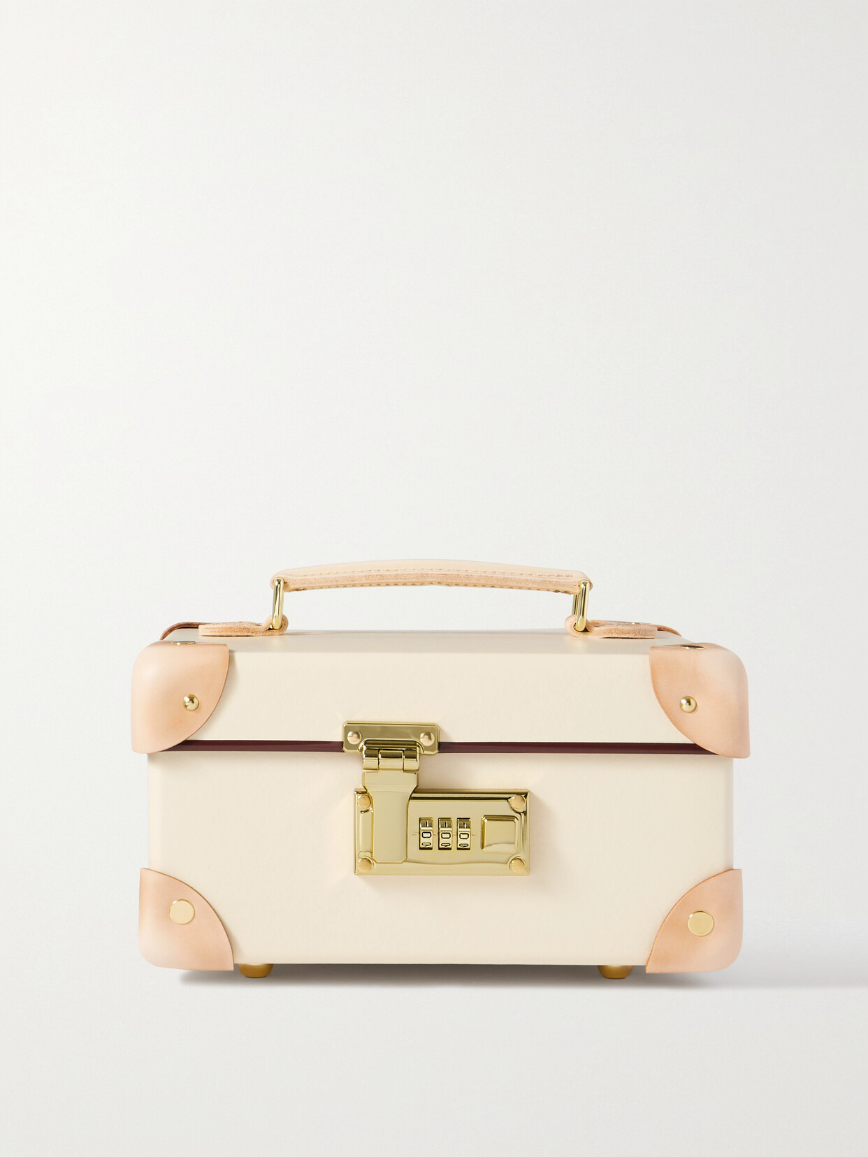 Globe-trotter Safari Leather-trimmed Jewelry Case In Ivory