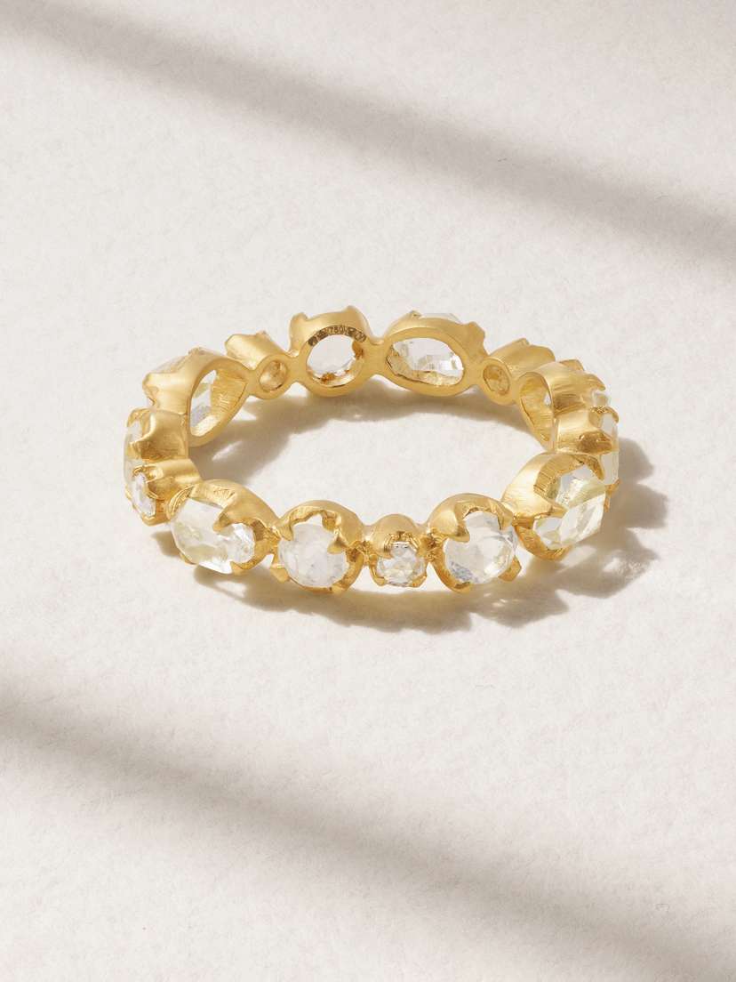 Pippa Small Glimmer And Gleam 18-karat, Rainbow Moonstone And Diamond Ring