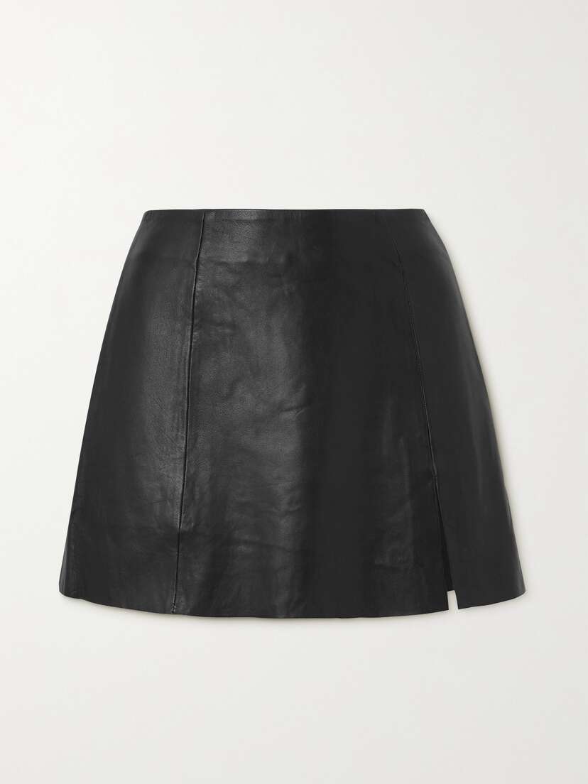 REFORMATION Veda Margie Leather Mini Skirt