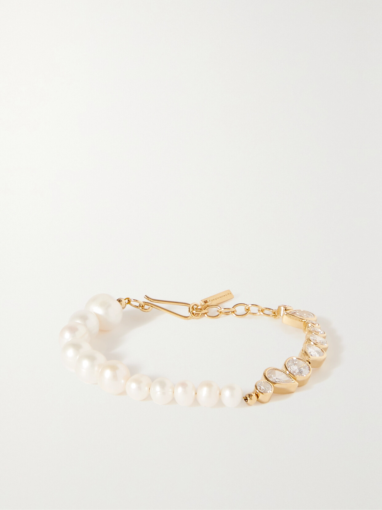 Completedworks + Net Sustain Glitch Recycled Gold Vermeil, Pearl And Cubic Zirconia Bracelet