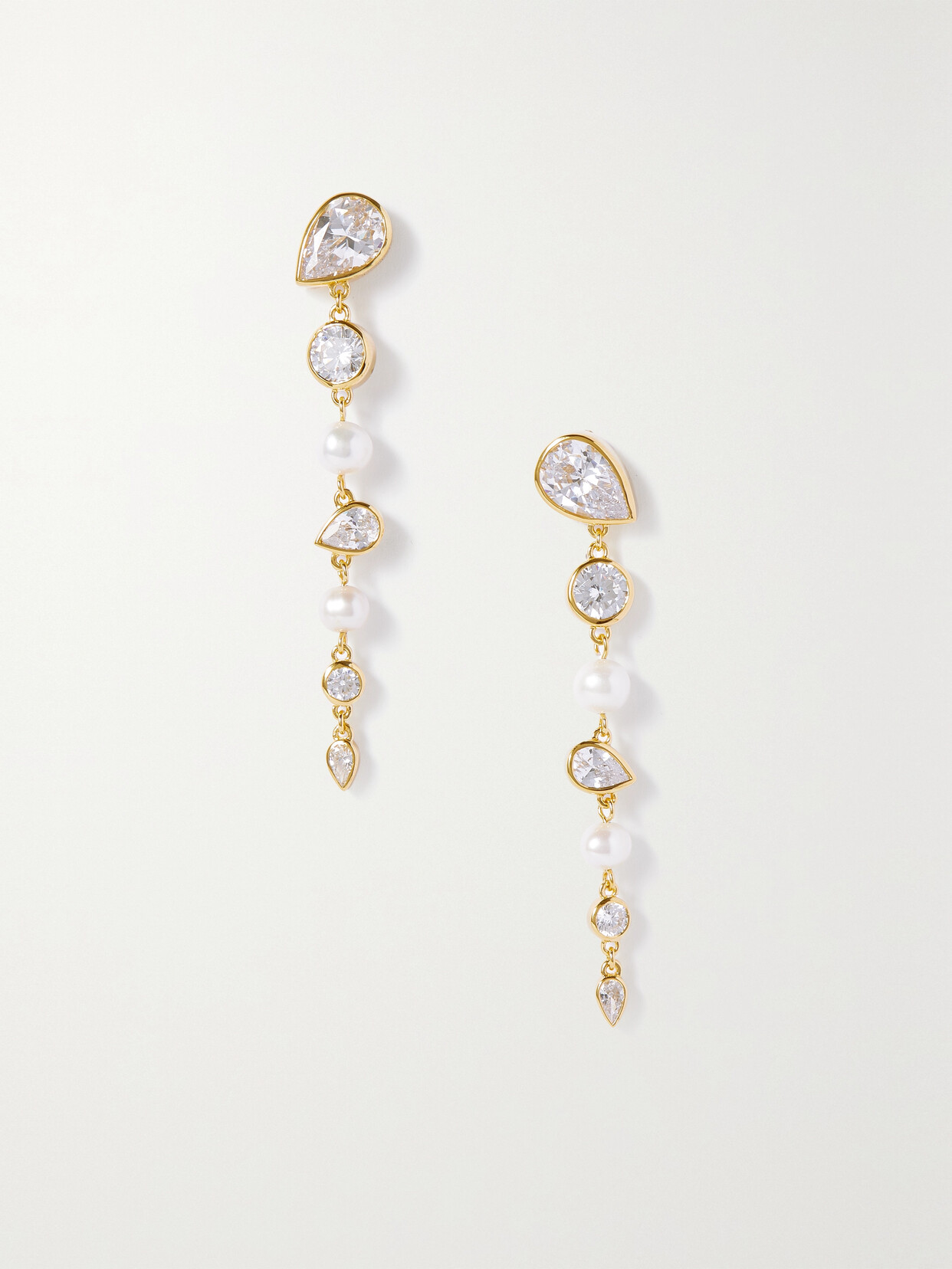 Completedworks - + Net Sustain The Light Of The Past Recycled Gold Vermeil, Cubic Zirconia And Pearl Earrings - One size