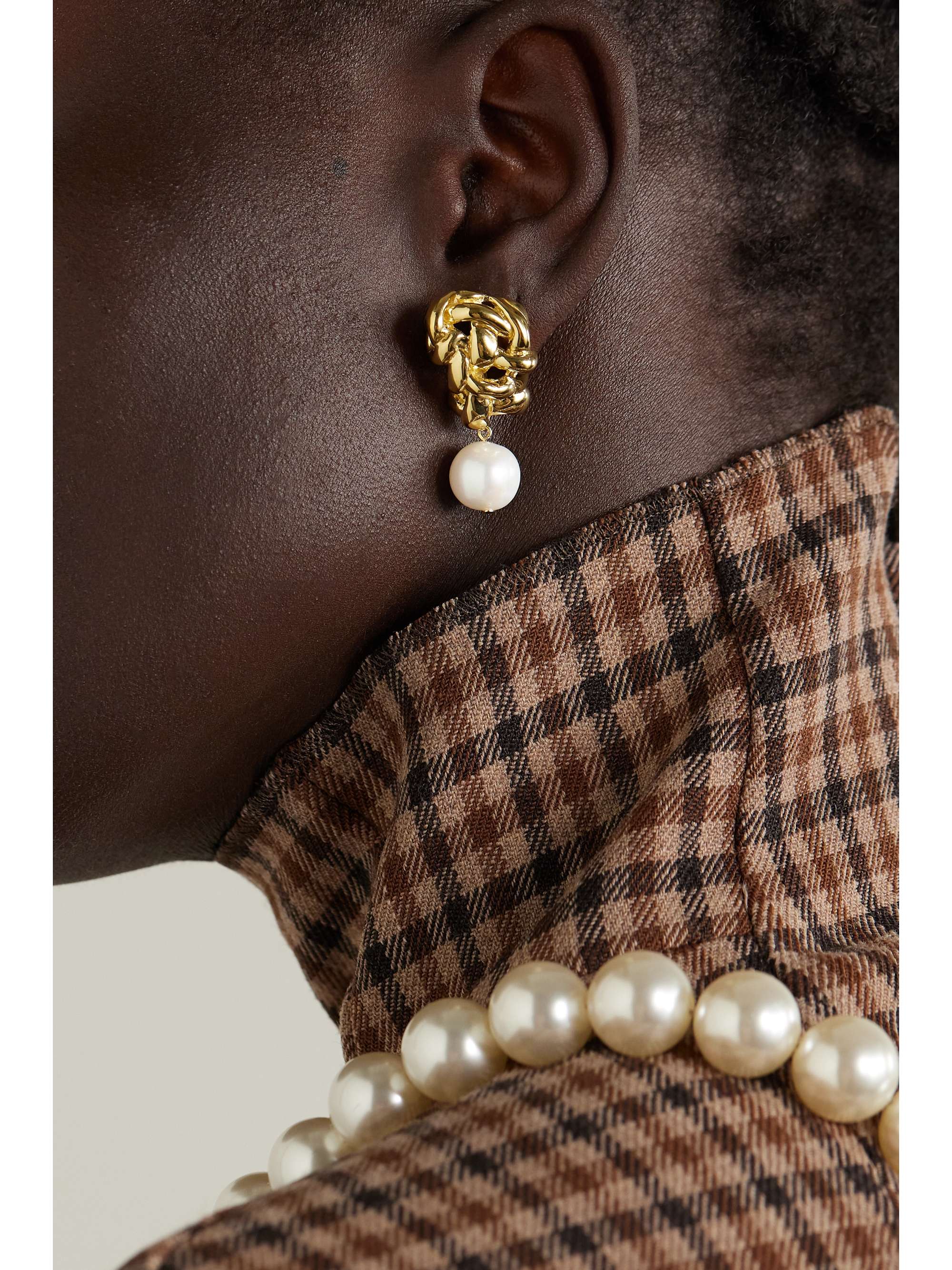 Gold pearl ear best sale tops