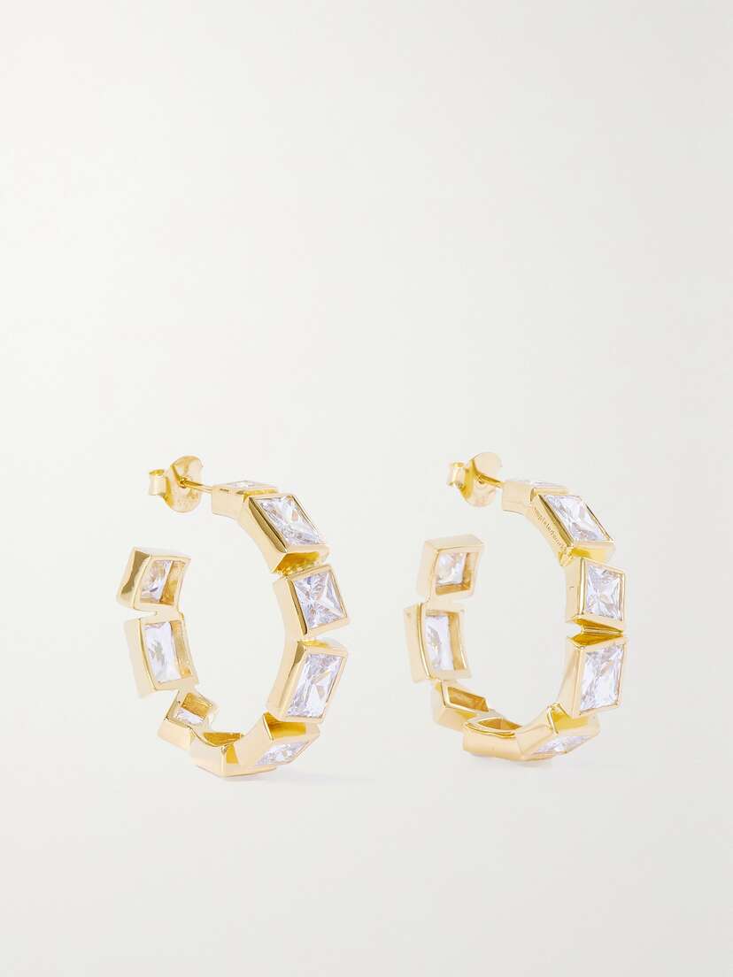 Completedworks + Net Sustain Recycled Gold Vermeil Cubic Zirconia Hoop Earrings
