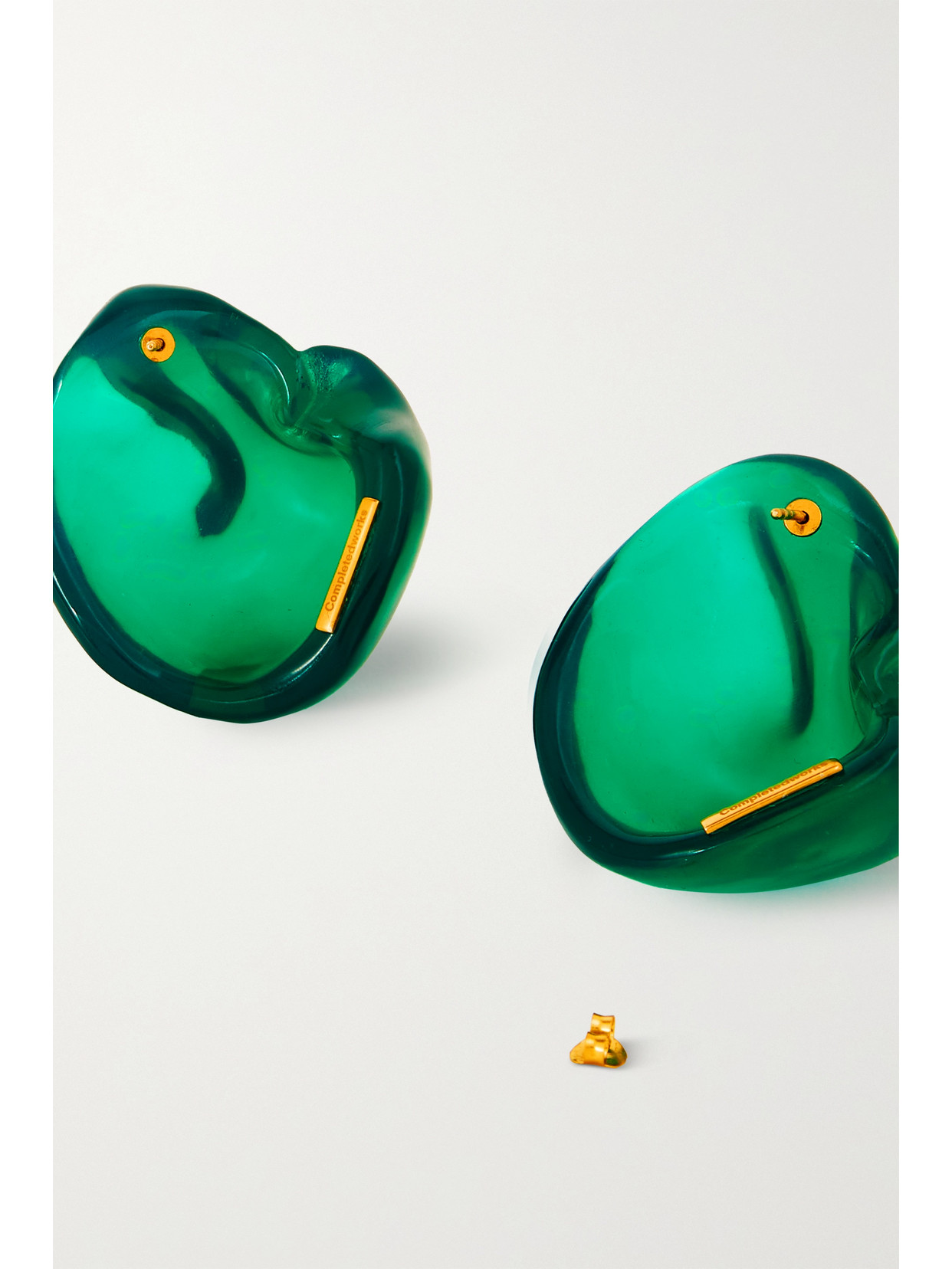 Completedworks Bio-resin And Recycled Gold Vermeil Earrings In Green