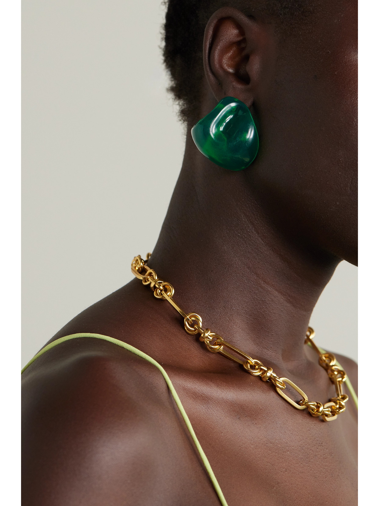 Completedworks Bio-resin And Recycled Gold Vermeil Earrings In Green