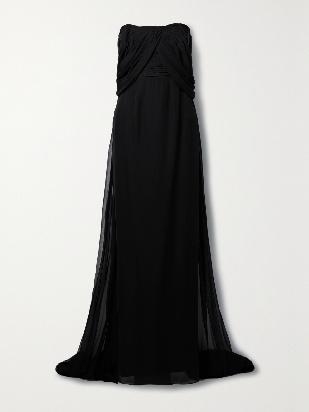 Markarian - Anthea Off-the-shoulder Draped Silk-chiffon Gown - Black