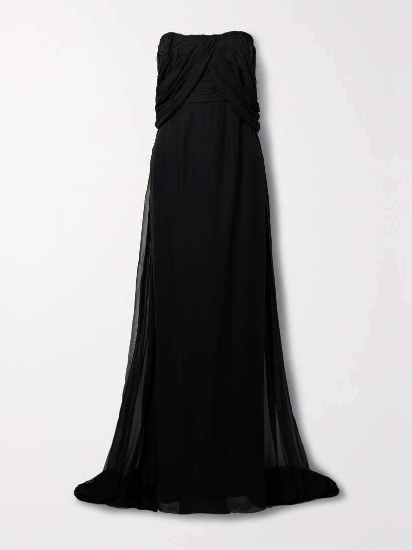 Markarian Anthea Off-the-shoulder Draped Silk-chiffon Gown