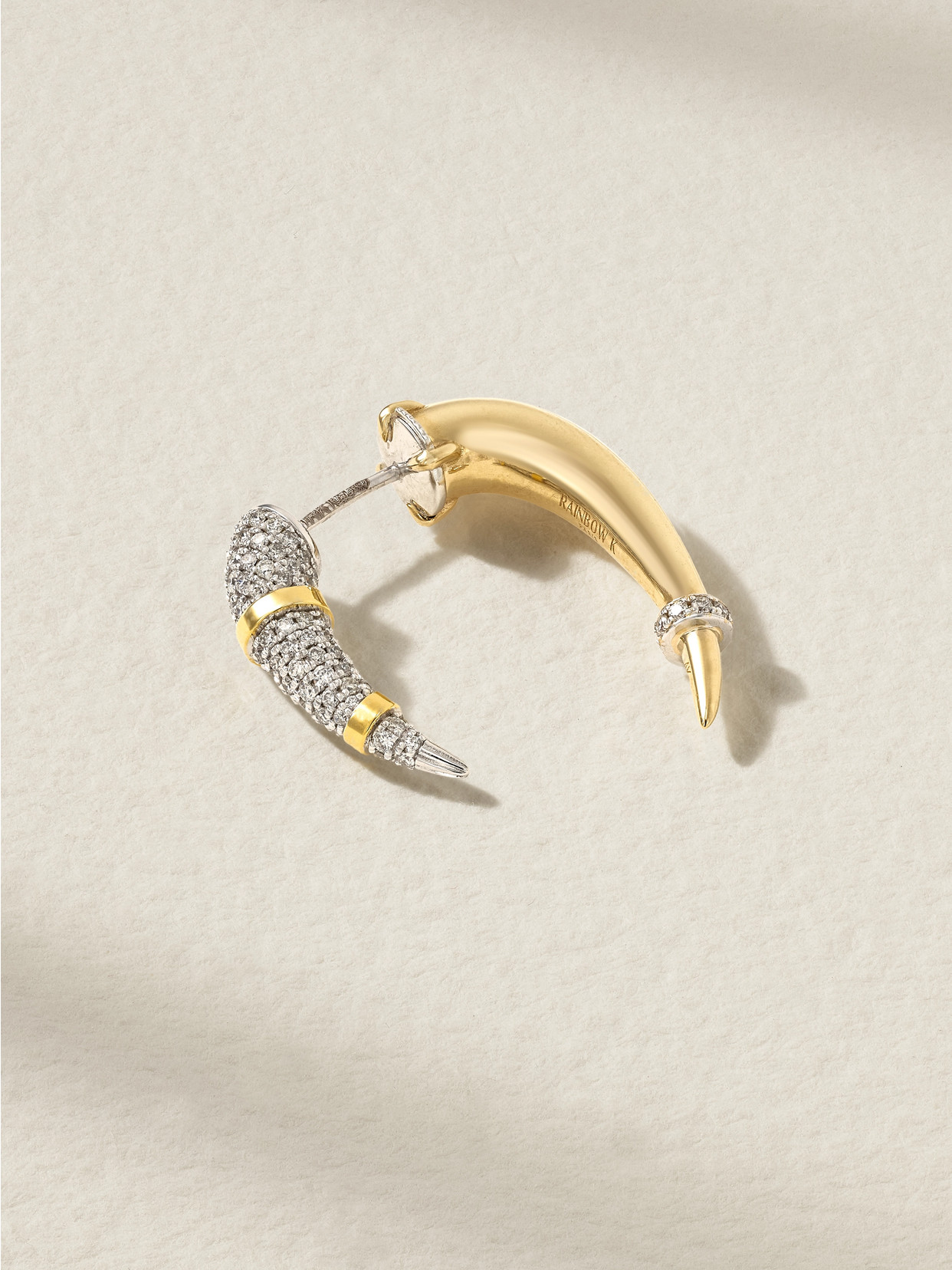 Rainbow K - 14-karat Yellow And White Gold Diamond Single Earring - One size