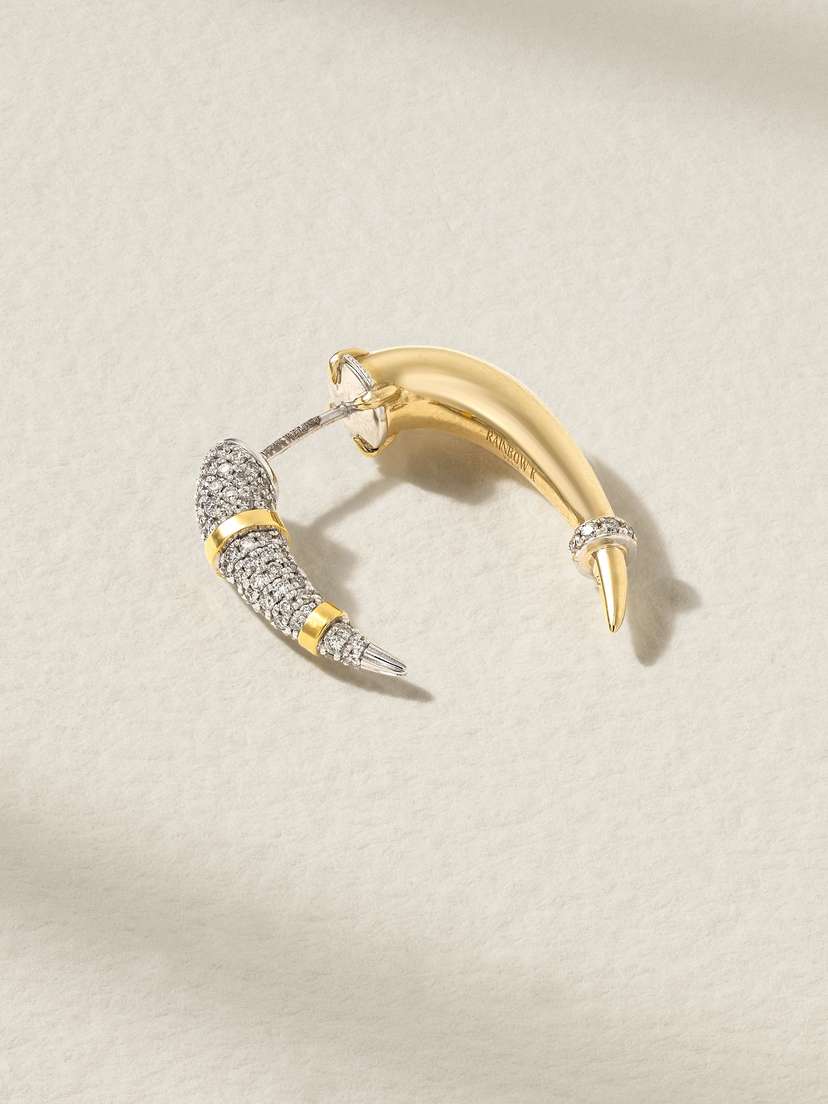 Rainbow K 14-karat Yellow And White Gold Diamond Single Earring