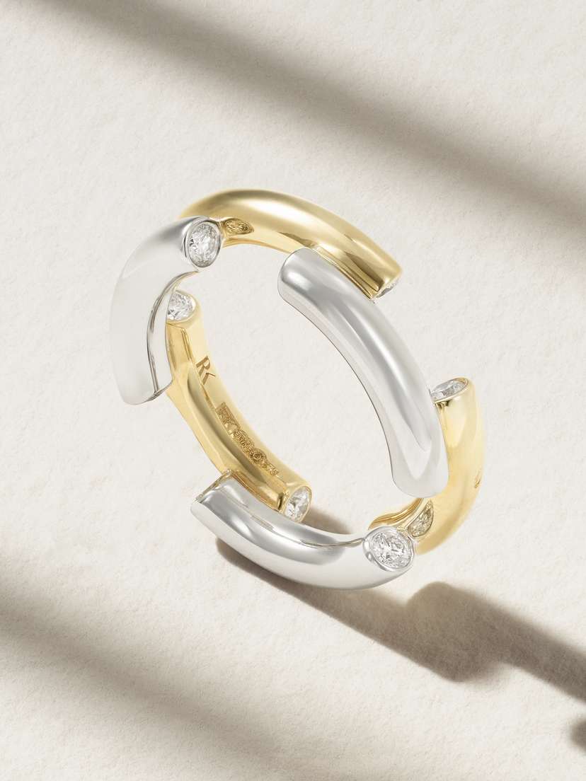 Rainbow K Monica 9-karat White And Yellow Gold Diamond Ring