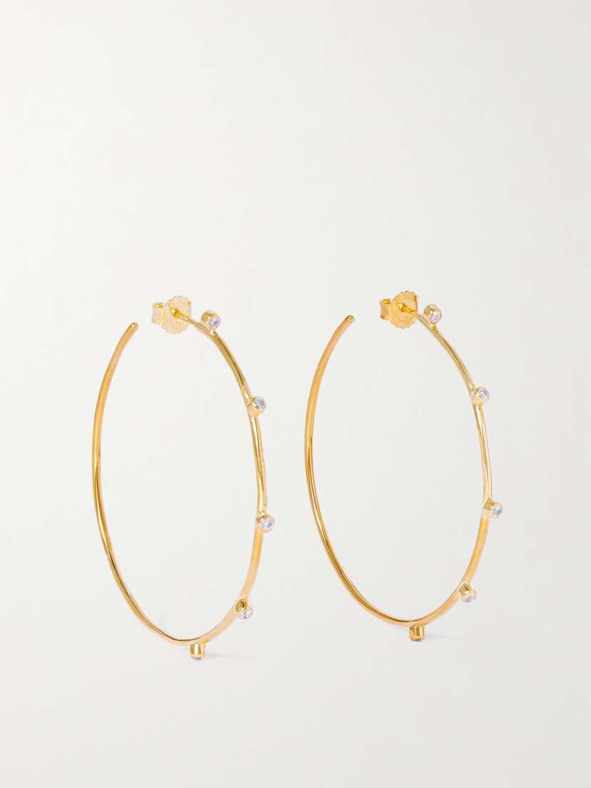 Anissa Kermiche Razzle Dazzle Gold-plated Cubic Zirconia Hoop Earrings