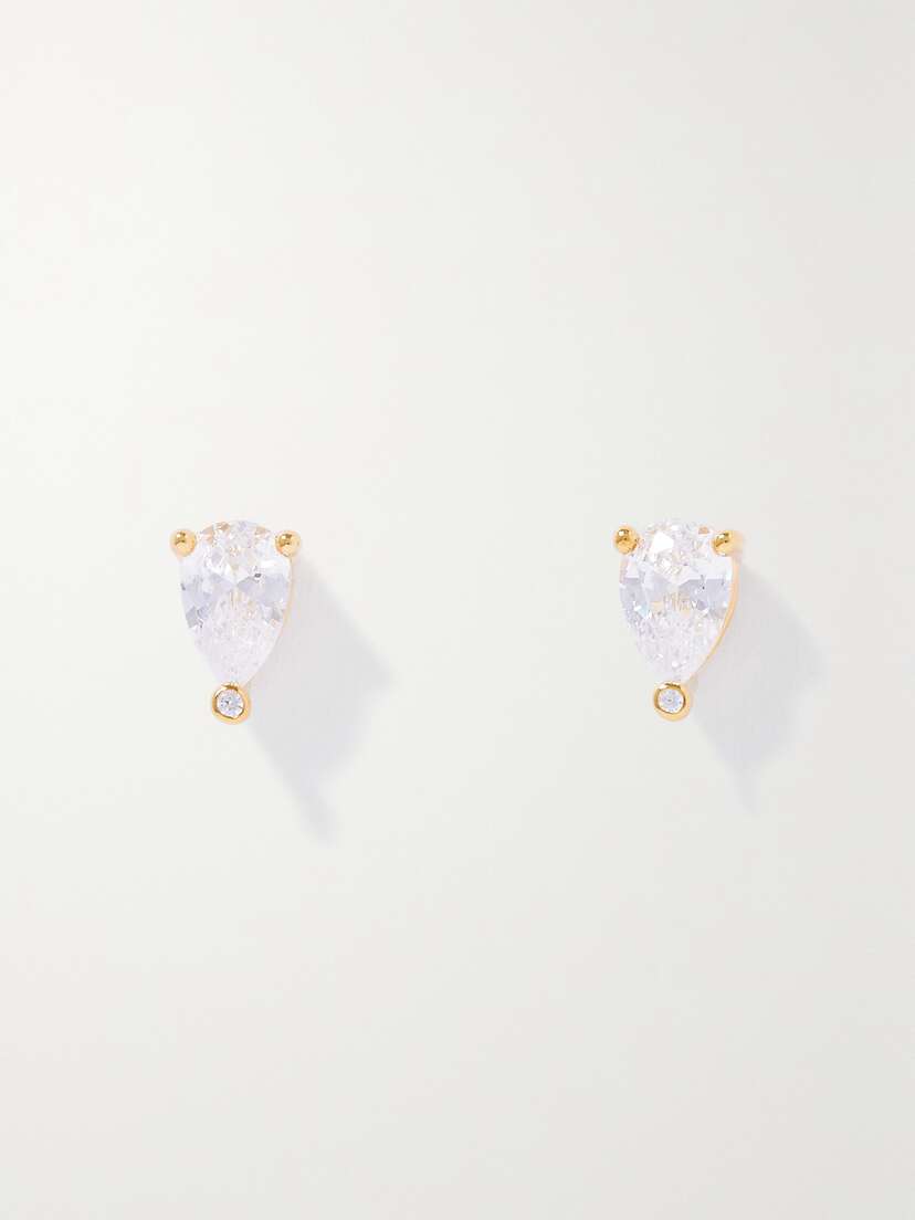 Anissa Kermiche Poire Gold Vermeil Cubic Zirconia Earrings