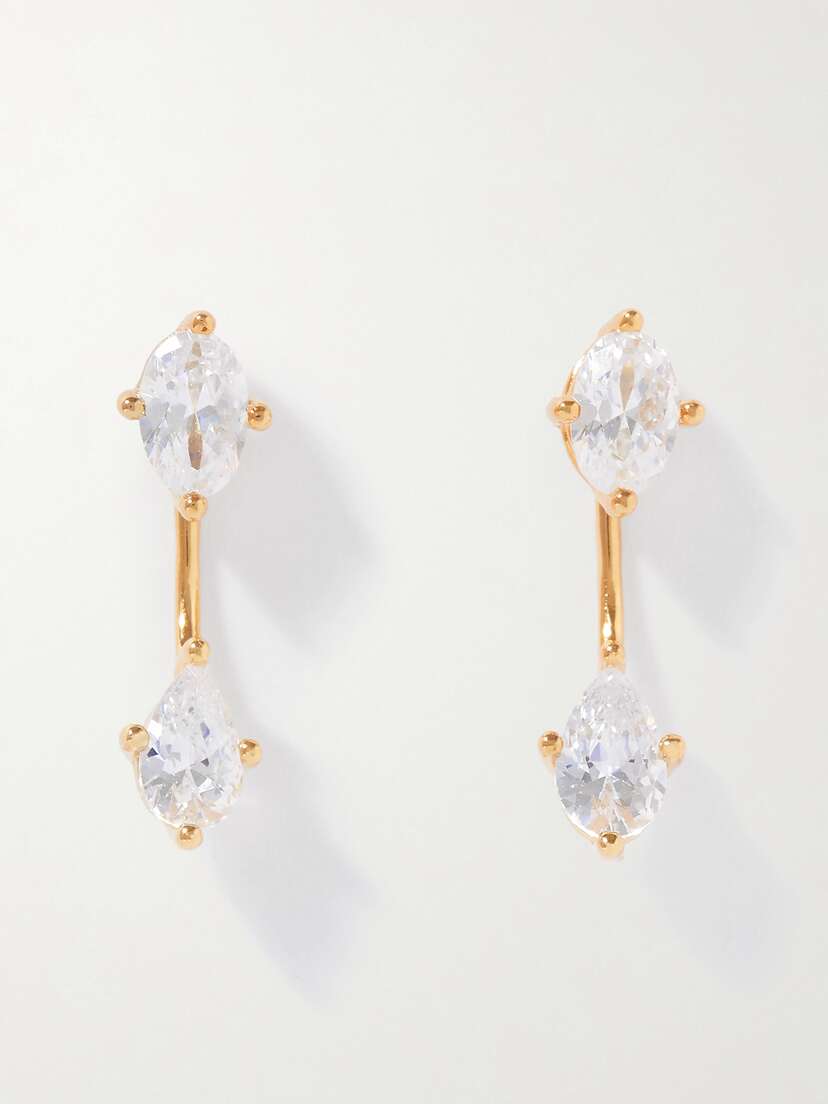Anissa Kermiche Georgia Comvertible Gold Vermeil Cubic Zirconia Earrings