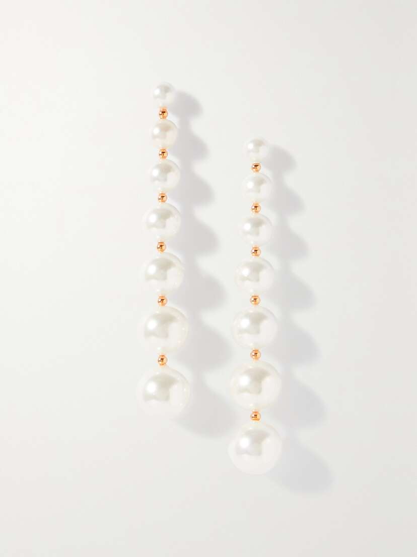 Anissa Kermiche Bombshell Gold-plated Pearl Earrings