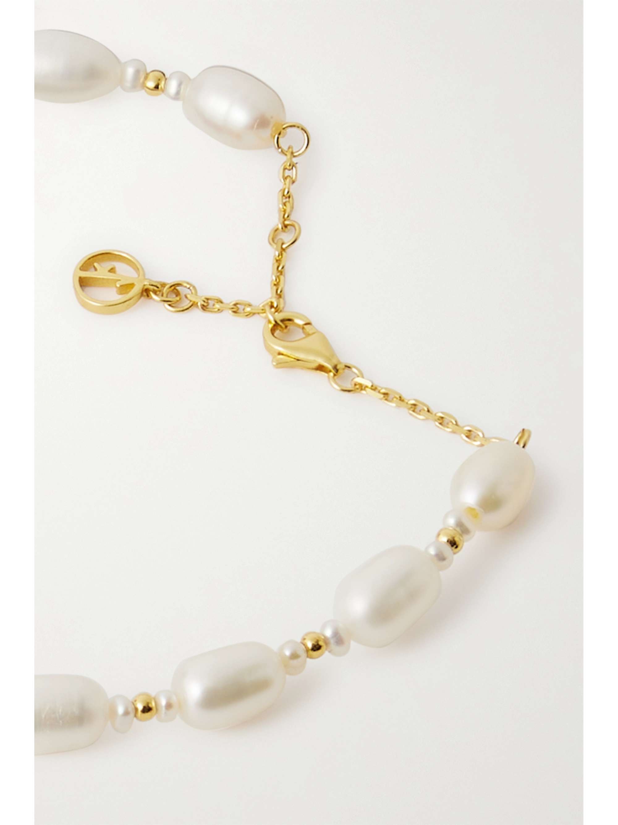 ANISSA KERMICHE Gold-plated pearl anklet