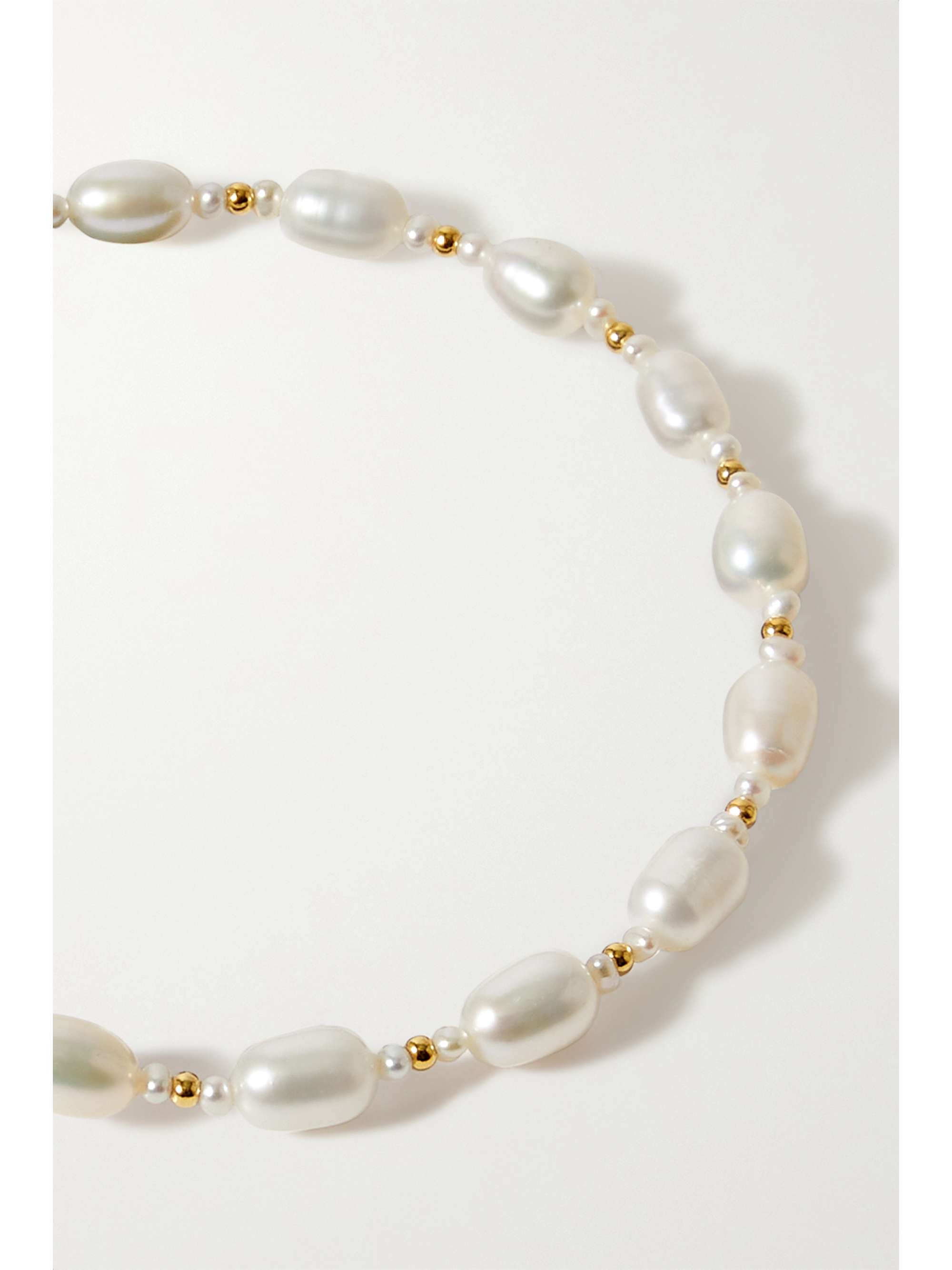 ANISSA KERMICHE Gold-plated pearl anklet