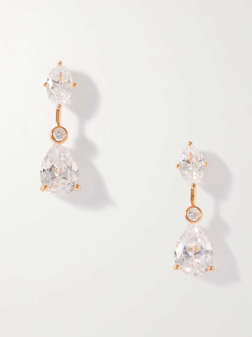 Anissa Kermiche Grande Dame Gold Vermeil Crystal Earrings