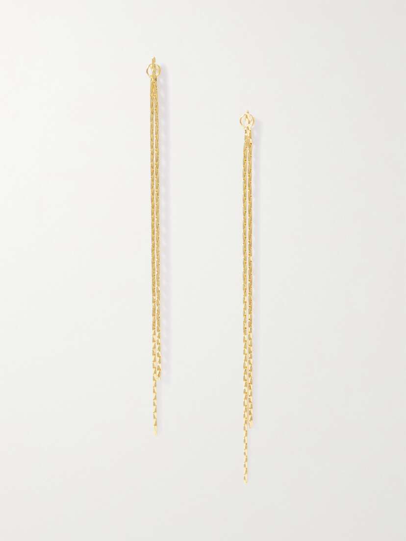 Anissa Kermiche Two Line Tassel Gold-plated Earrings
