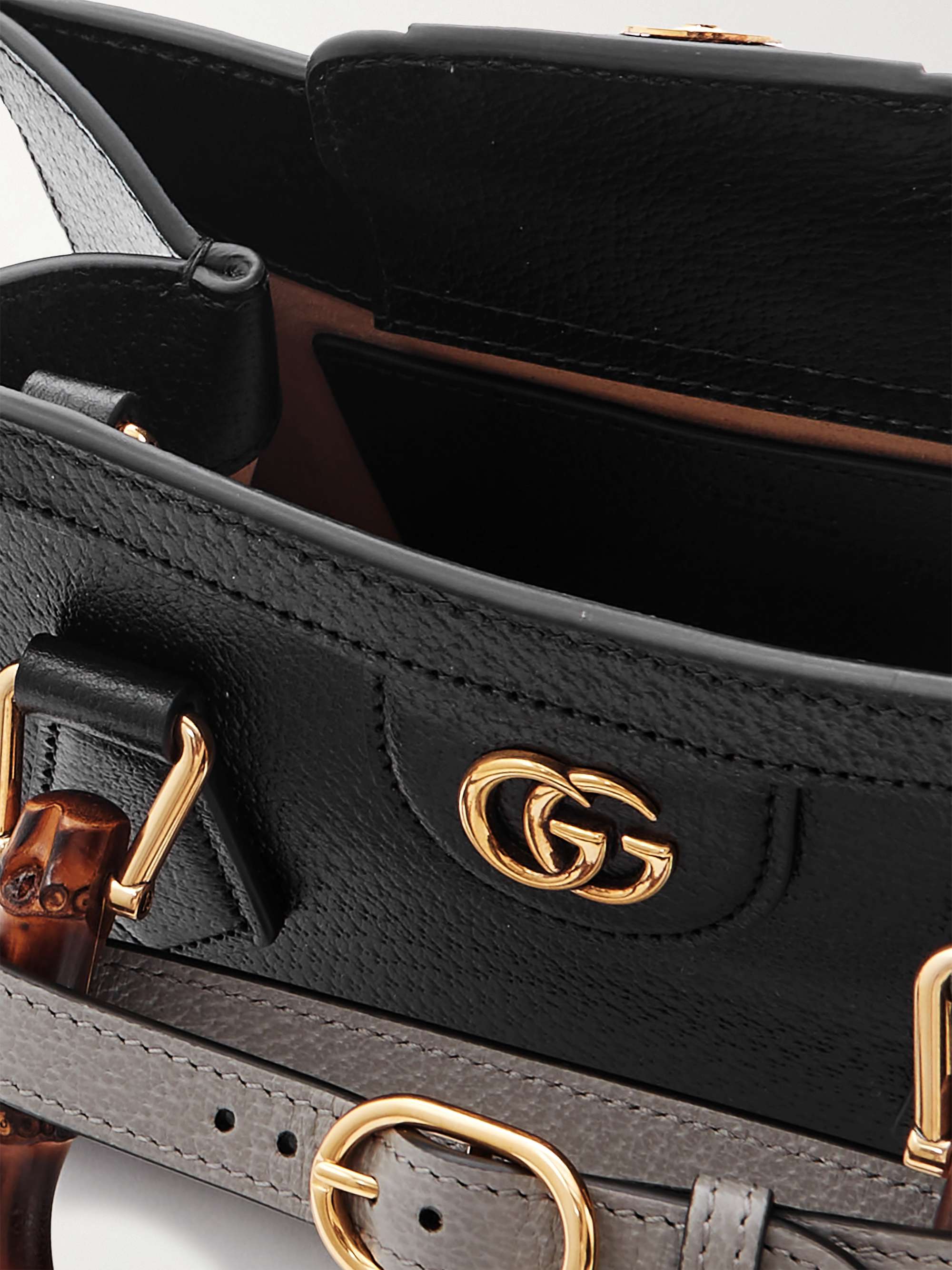 GUCCI Diana mini textured-leather tote